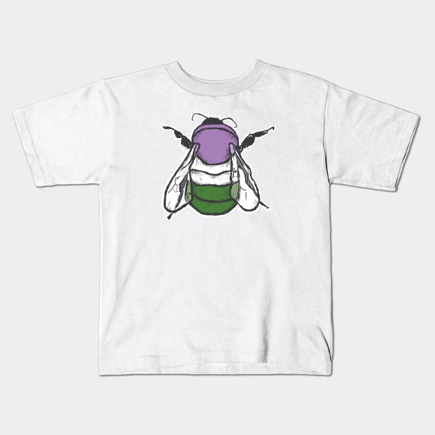 Genderqueer Bee Kids T-Shirt by theartfulscientist